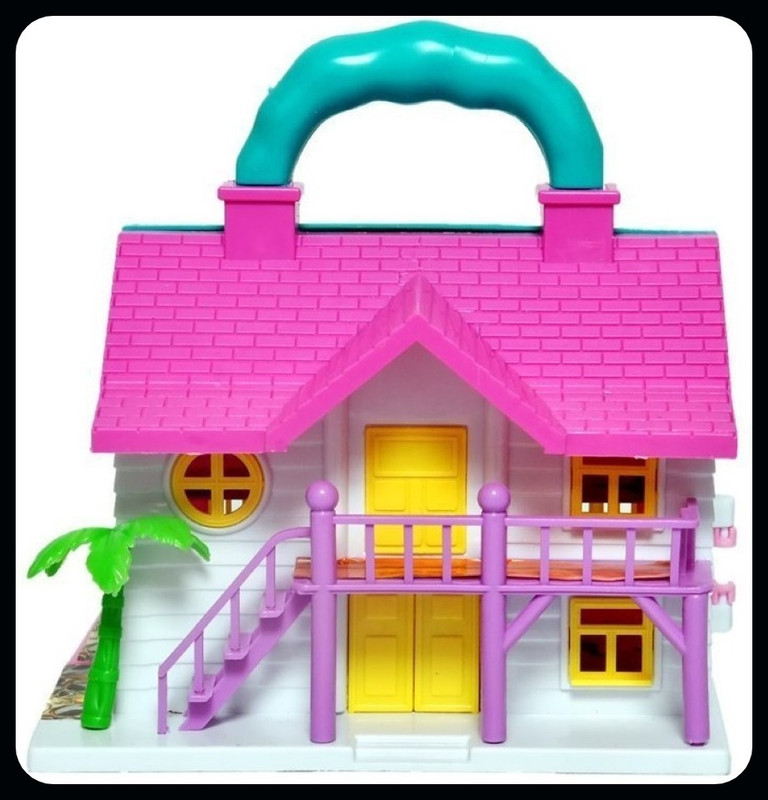 MGT CREATION A-Loving Family House Set for Girls, Pretend Play Toy House(Pink)