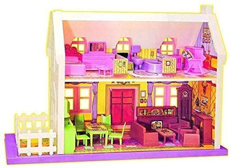 Anushka Toys Beautiful Doll House Play Set with Furniture Dream Palace Doll House with Light(Multicolor)