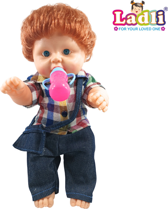 Ladli Cute Soft Toy for Kids Mix check dress and kids wallet Golu Baba Toy for Kids_D(Multicolor)