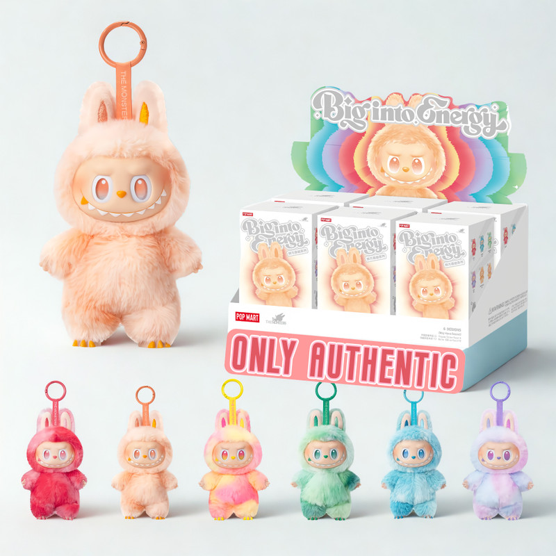 PlushVibe Labubu Doll PopMart Cute Kawaii Soft Plush Doll Mystery Blind Box Collectible  - 17 cm(Multicolor, Orange, Grey, Red, Green, Pink)