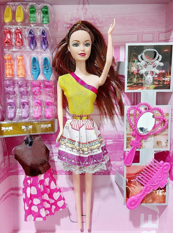 KidsCorner New Fashion Modeling Girl Doll Set and Accessories - Doll(Multicolor)
