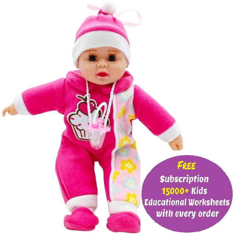 Kidsaholic Poem Singing Baby Teddy Girl for Girls , Best for Birthday Gift.(small)(Multicolor)
