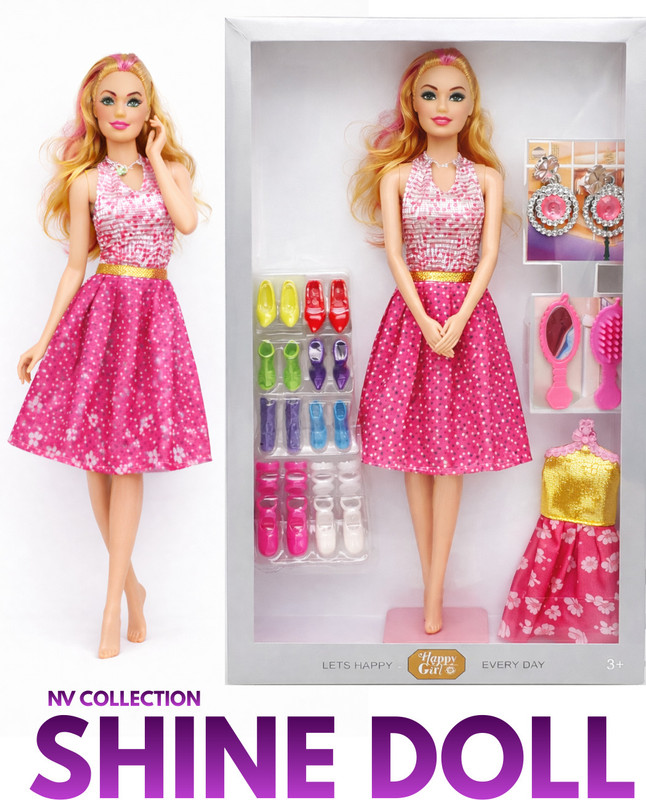 CTC CREATION Fashion Play Shine Dolls with Stylish Add-On Accessories(Multicolor)