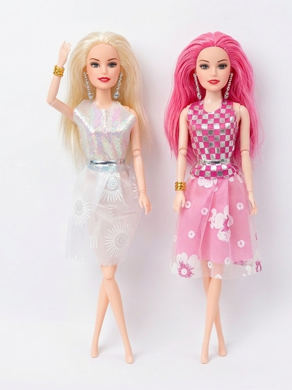 VIJLET Modern Style Fashion Doll Set (Pack of 2)(Multicolor)