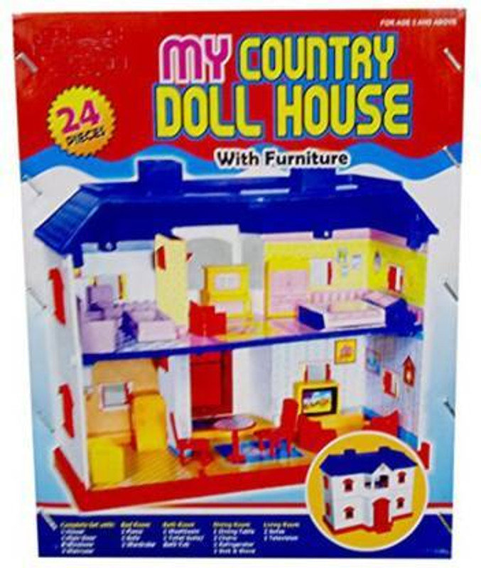 IJAYTOYS 24 Pieces Beautiful Doll House for kids (Multicolor)(Multicolor)