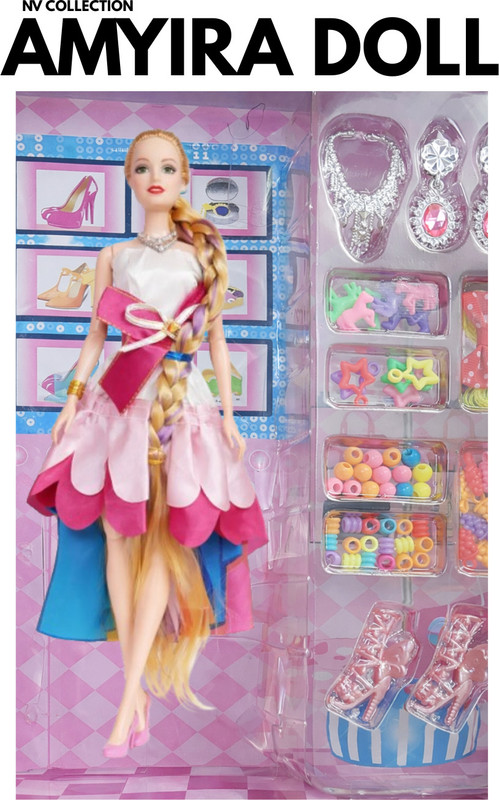 NV COLLECTION Amayira Doll Playset with Accessories for Young Children(Multicolor)