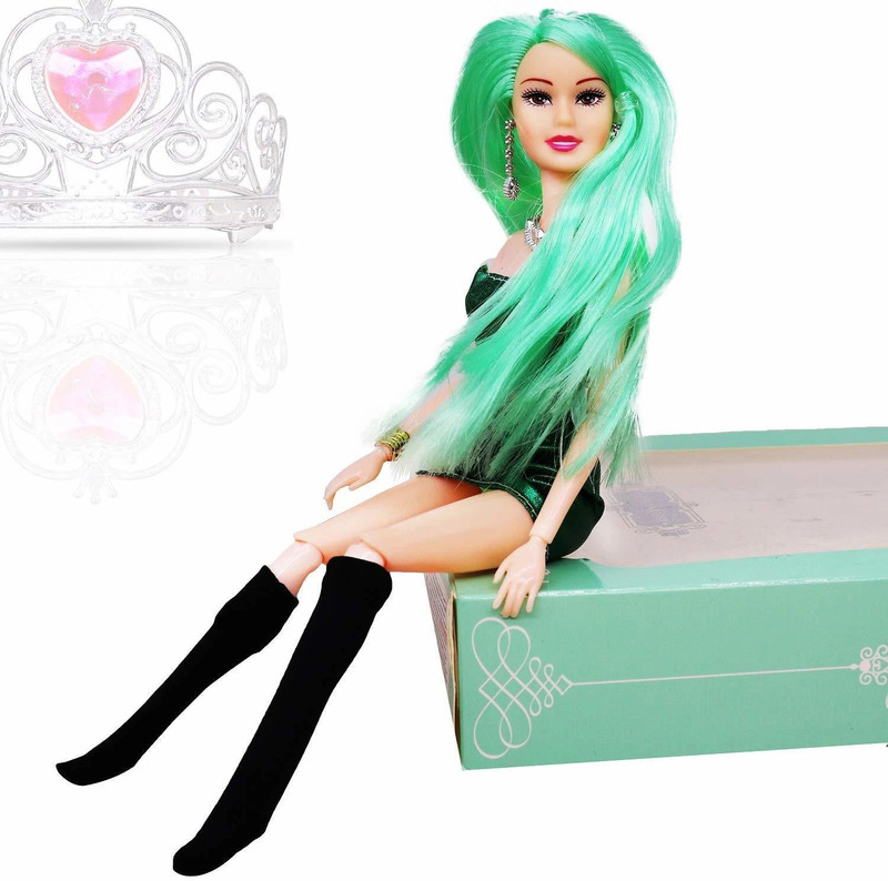 Yunicorn Max Adorable Green Foldable Hands & Legs Party Doll with Beautiful Accessories(Green)