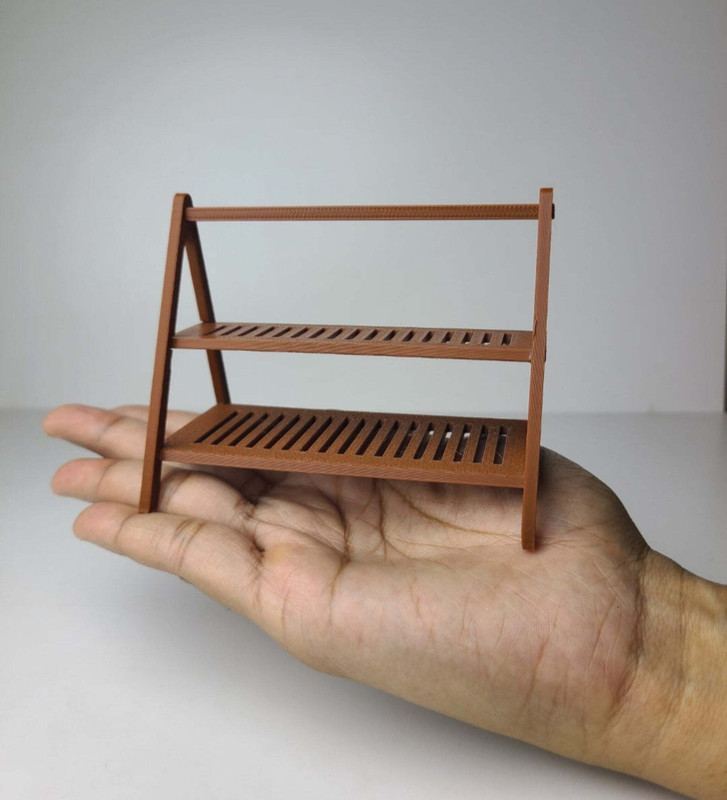 MINIATURES SHOP Miniature Wooden Display Rack Dollhouse Furniture Accessories Playset(Brown)