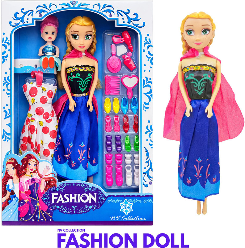NV COLLECTION Pretty Doll with Baby and Stylish Extras(Multicolor)