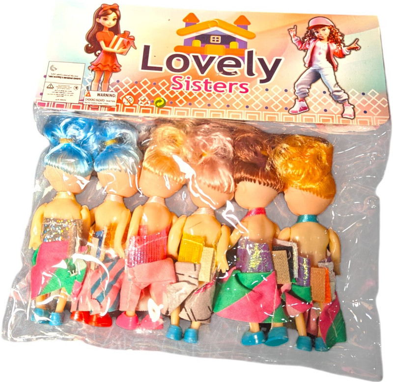 AKFLICKS 6 sister doll toy for kids(Multicolor)