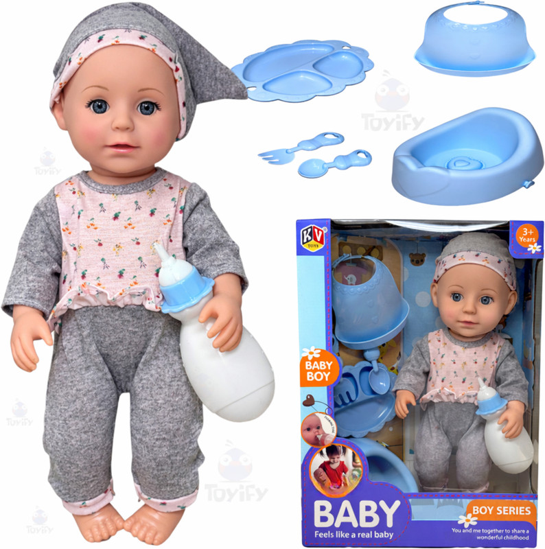 Toyify Realistic Soft Baby Boy Doll & Accessories | Gift Toy for Kids 3+ Years(Multicolor)