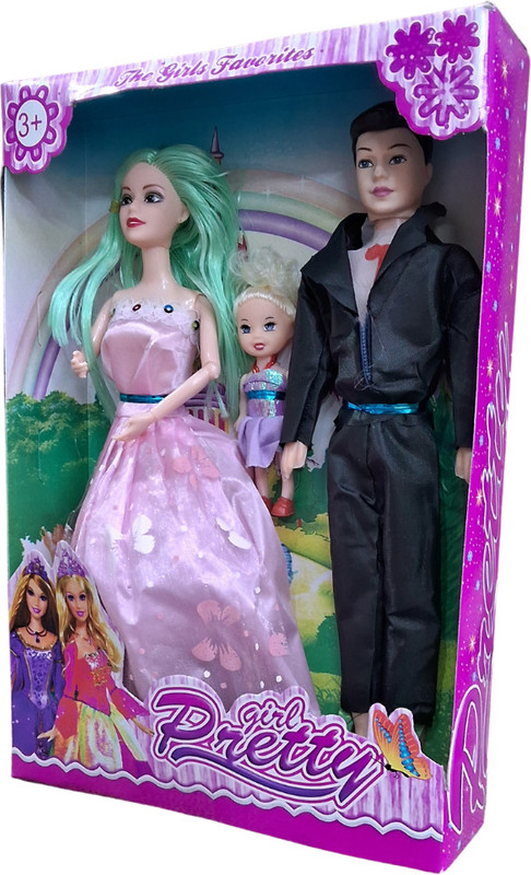 NV COLLECTION Couple Doll with Family for Baby Girl/Kids(Multicolor)