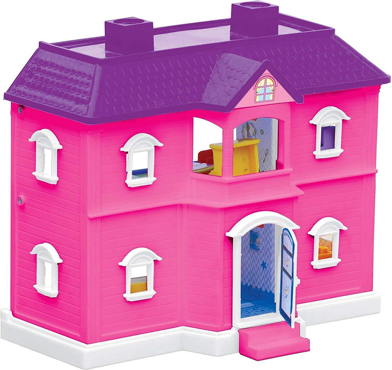 KidsCorner Small Doll House for Both Girls and Boys Kids, with Complete Furniture Household(Multicolor)