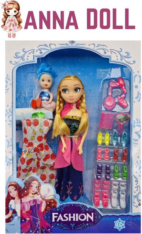 CTC CREATION Radiant Anna Doll Toy with Baby Mini Figure and Accessory Assortment(Multicolor)