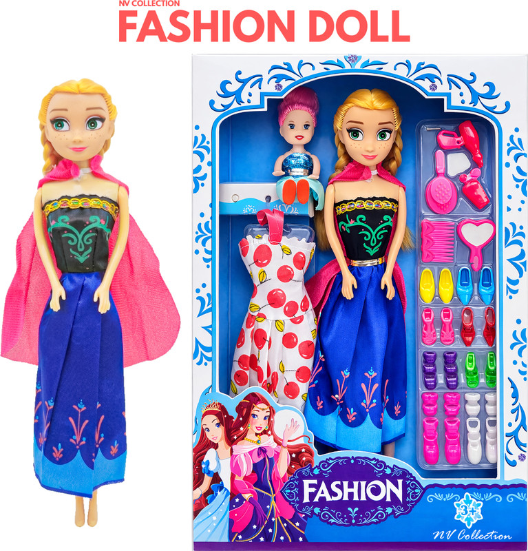 NV COLLECTION Adorable Doll & Baby Bundle with Accessories(Multicolor)