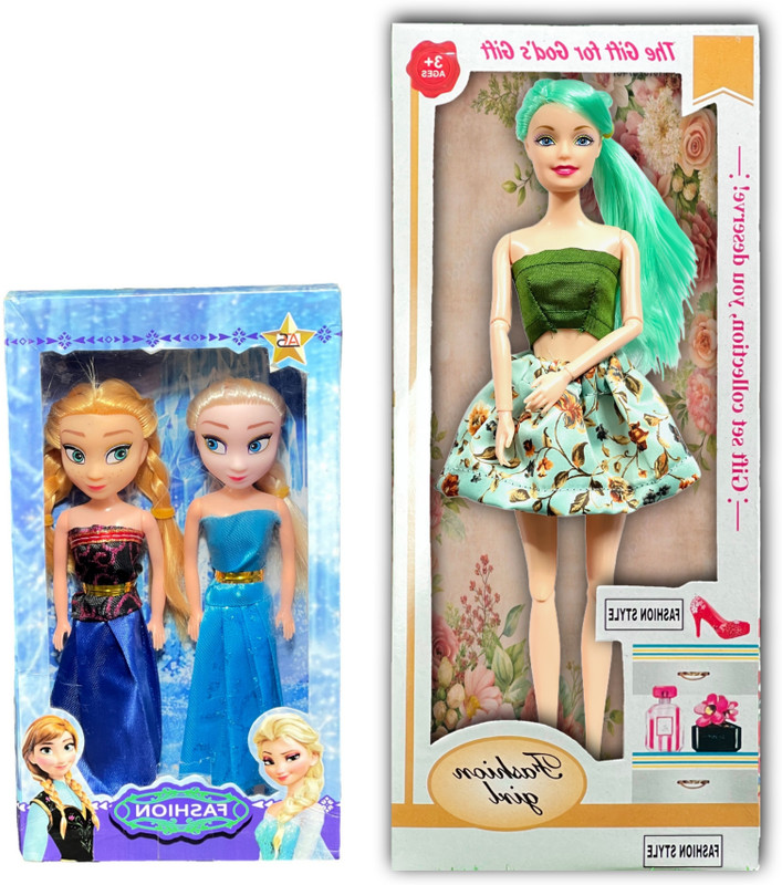 BABRO Doll Set for Girls, Full Foldable Doll with 2 Small Cute And Attractive Doll Set(Multicolor)
