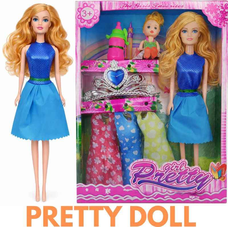 NV COLLECTION Stylish Doll Playset with Accessories for Kids’ Fun(Multicolor)