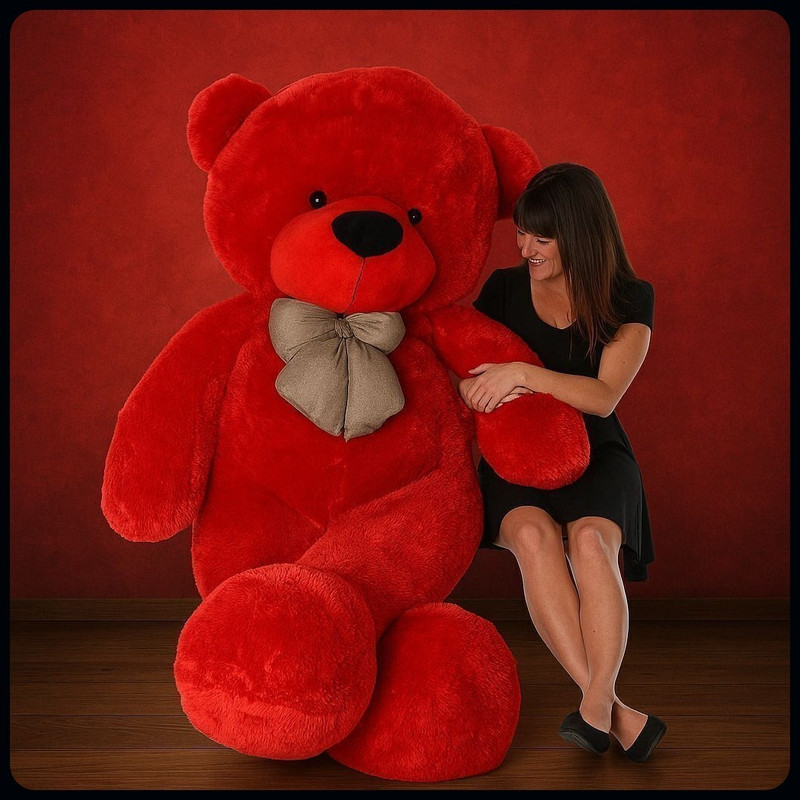 TRUELOVER 6 Feet Teddy Be Jumbo with lovable and hug able teddy - 180 cm (Red)(Red)