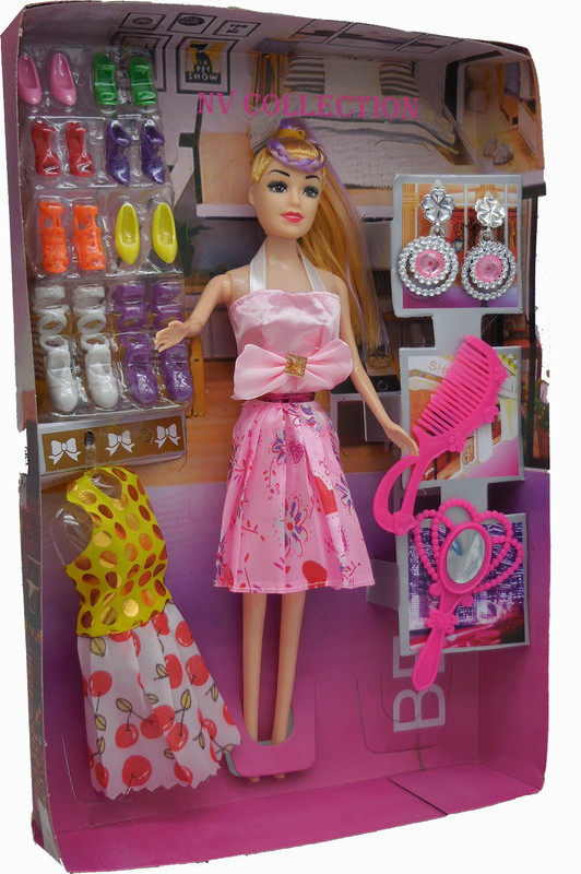 Kiyara Collection Pretty happy shine fashionable doll set with accessories and dresses for kids(Multicolor)