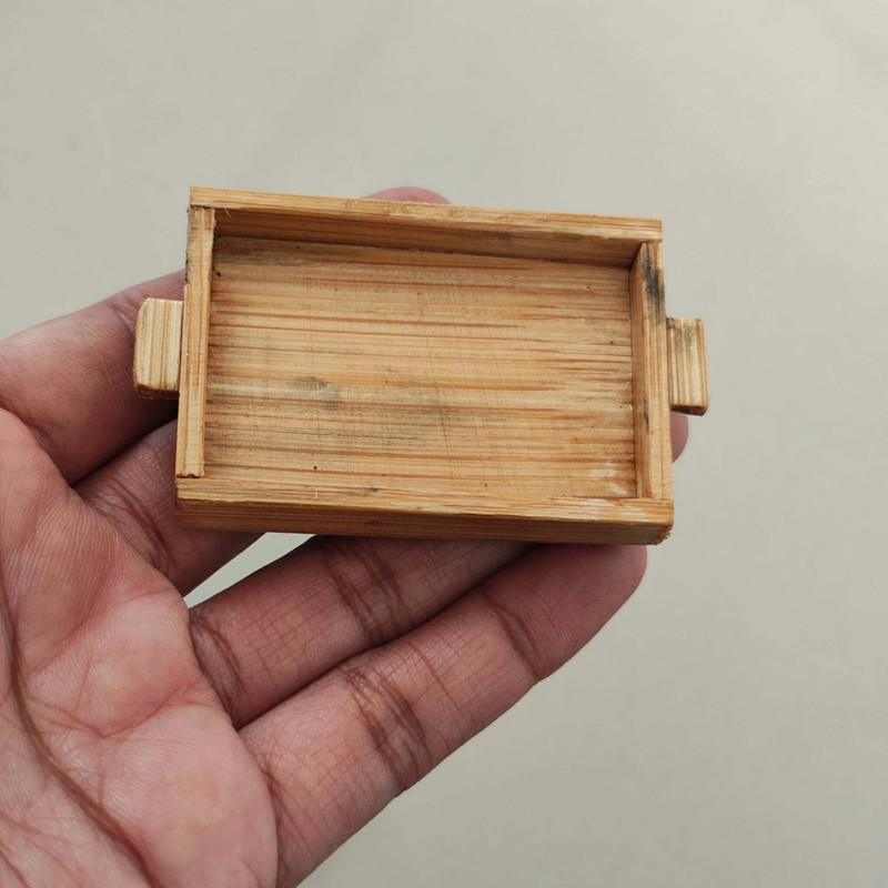 MINIATURES SHOP Miniature Bamboo Tray Dollhouse Kitchen Accessories(Brown)