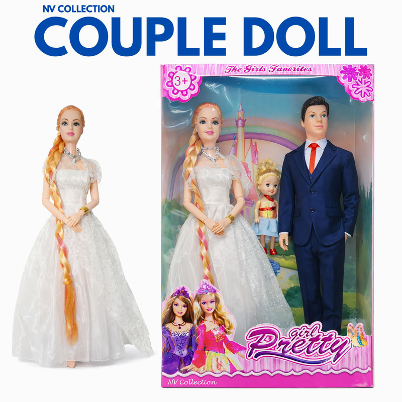 CTC CREATION Creative Family Dolls with Baby and Beautiful Add-ons(Multicolor)