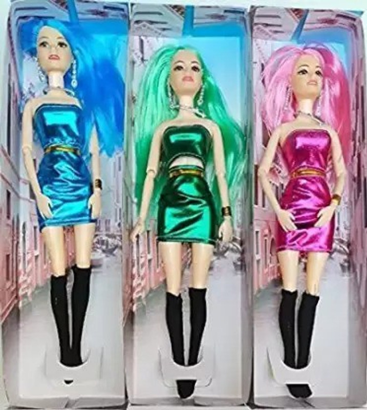 Anushka Toys 3 pcs Doll Set for Girl Fashion Doll(Multicolor)
