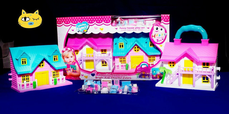 Joyfull Funny House Play Set Doll House Set for Kids (Multicolour)(Multicolor)