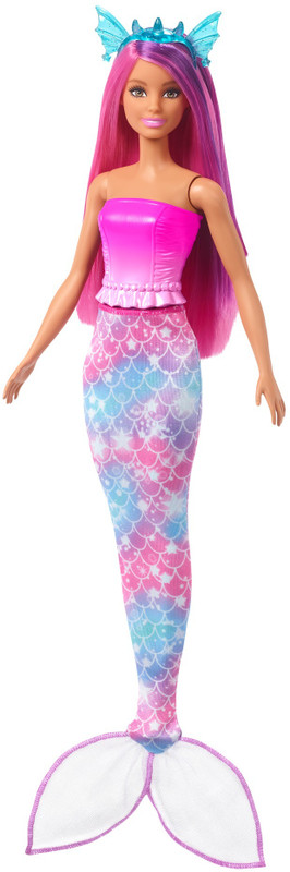 BARBIE Doll, Mermaid Toys, Fantasy Dress-Up Set, Baby Unicorn and Dragon Pets(Multicolor)