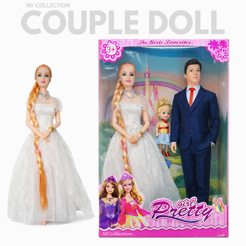 CTC CREATION Family Doll Set with Baby, Accessories, and Creative Play Ideas(Multicolor)