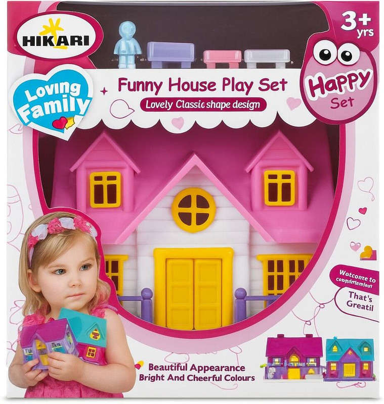 DealDynamic HIKARI Funny House Play Set for Kids | Mini Doll House Toy with Furniture(Multicolor)