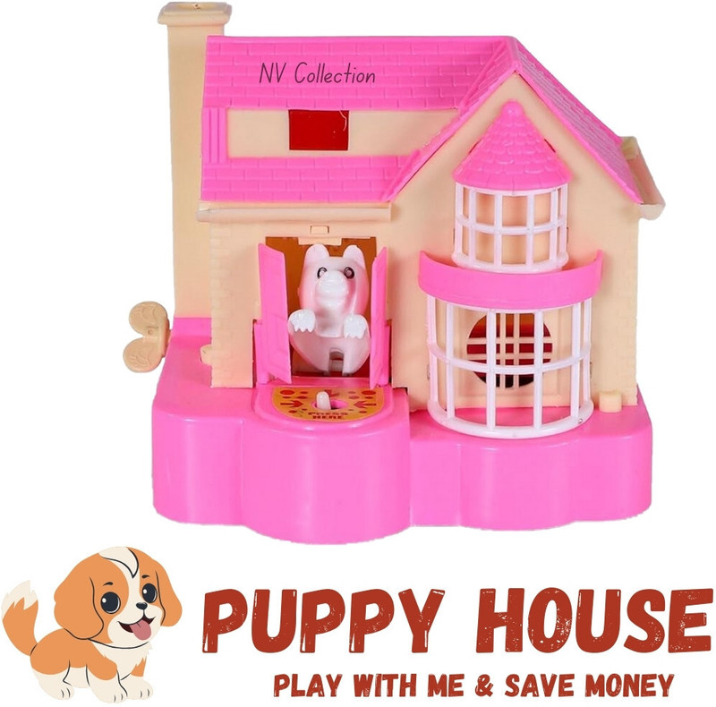 NV COLLECTION Kids’ Dog House Cash Bank for Coins and Fun(Multicolor)