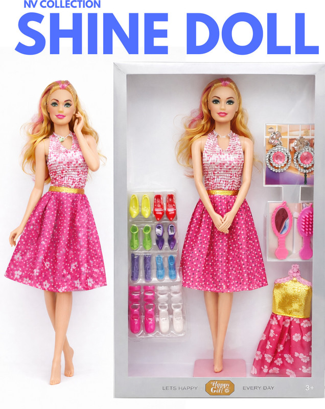 NV COLLECTION Pretend Play Fashion Dolls with Shiny Accessories(Multicolor)