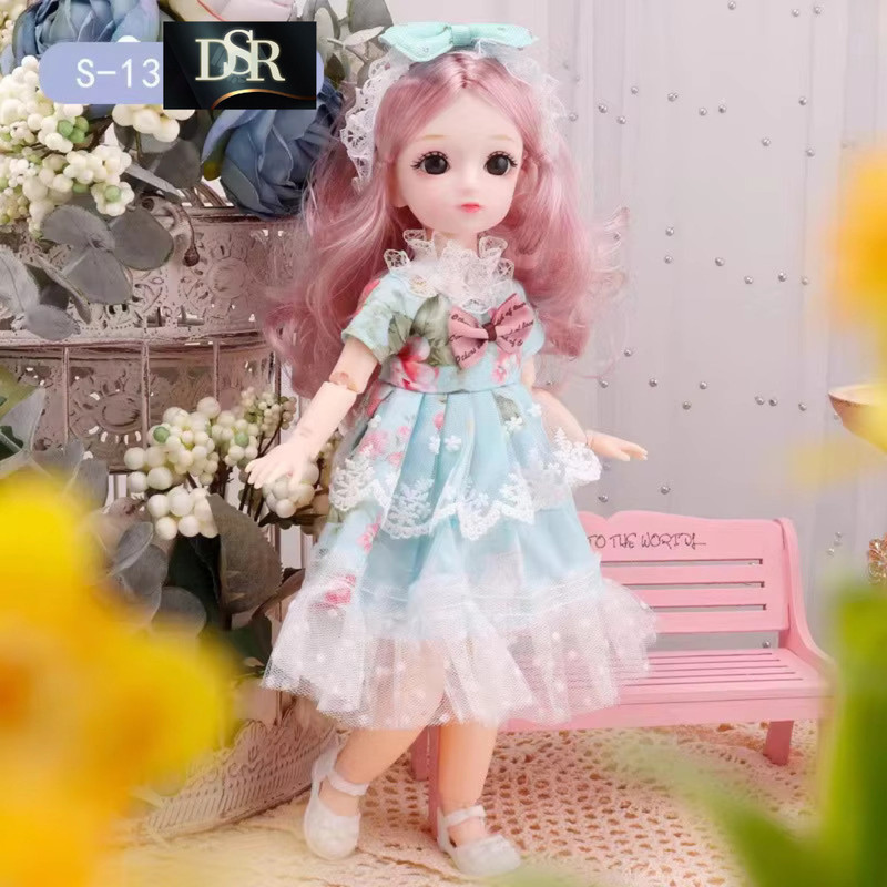 DSR Doll Set Movable Joint Fashionable Doll for Kids(Size: 30cm Color:Sky)(Multicolor)