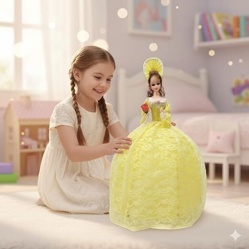 Toyz Plant Rotating Musical Dancing Umbrella Doll for Girls Best Birthday Gift Girl(Yellow)
