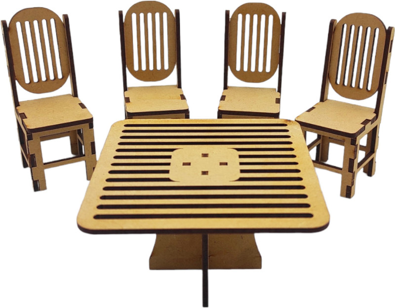clt Miniature Wooden Table chair set for Girls Doll House role play toys