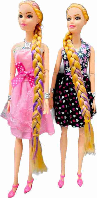 AKANSHA Mona & Dona Doll For Your Little Princess, Foldable Arms, Legs [30cm, Pack 2](Multicolor)