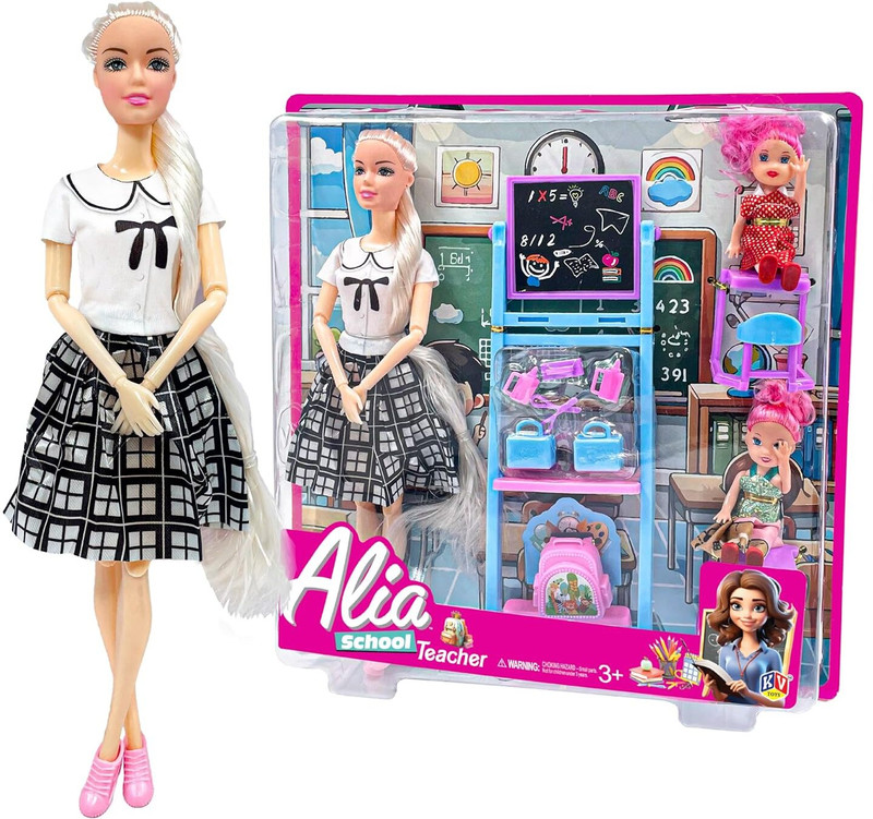 SR Toys Alia School Teacher Doll set for kids-Suitable for Kids 3years and Above(Multicolor)
