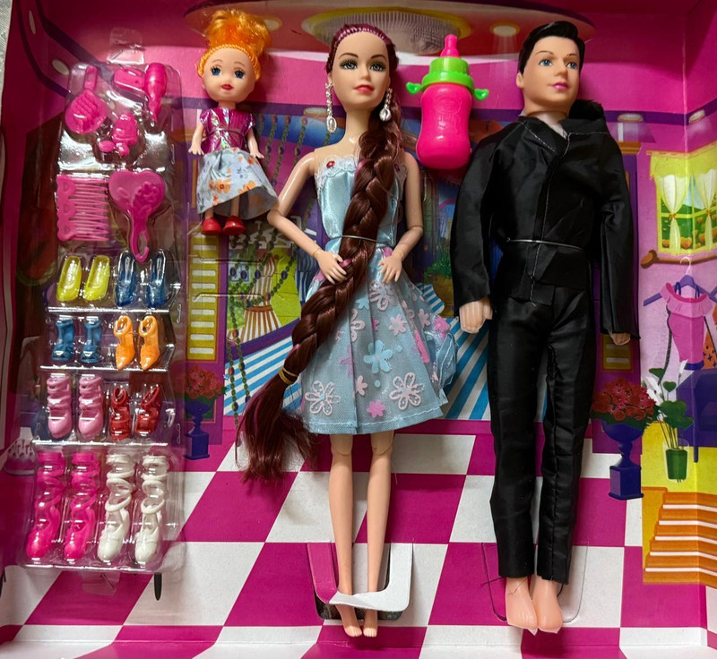chalsi barbie doll couple set(Multicolor, Black, Blue)