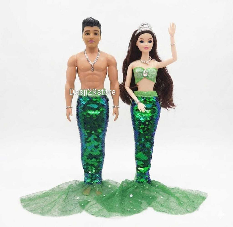 khushboo Dasji29store Mermaid & Merman Couple Doll Set (Red) set of-1(Multicolor)