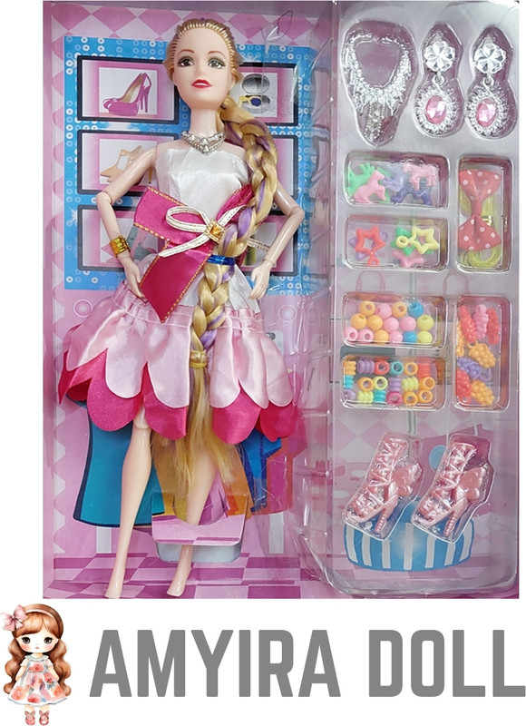 NV COLLECTION Amyira Fashion Doll with Bendable Joints and Accessories(Multicolor)