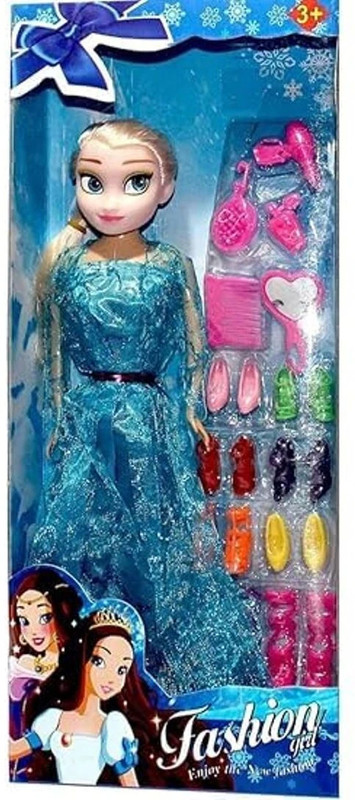 BKDT Marketing Beautiful Doll Toy for Girls with Moveable Arms & Legs with Doll Accessories(Multicolor)