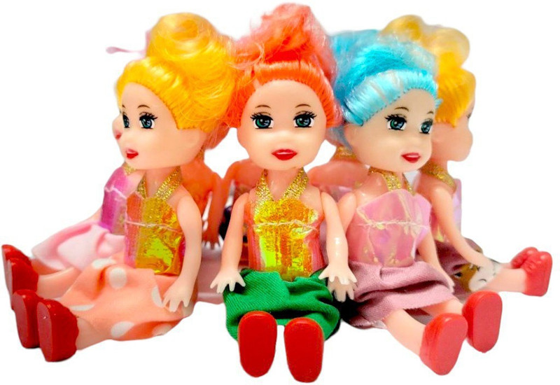 AKANSHA 8 Doll Set For Your Little Princess & Kids, Foldable Arms & Legs [10cm](Multicolor)