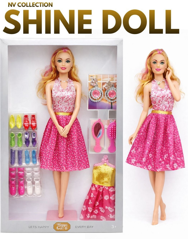 NV COLLECTION Shine Dolls Fashion Playset for Imaginative Kids(Multicolor)