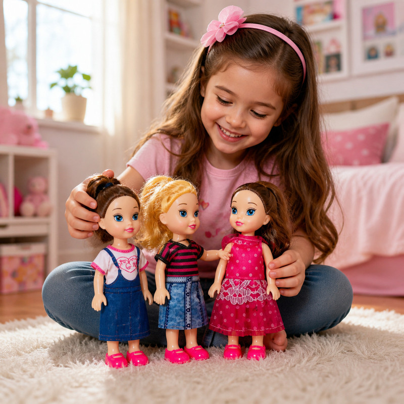eia 3 Cute Fashion Dolls Set for Girls |(Multicolor)