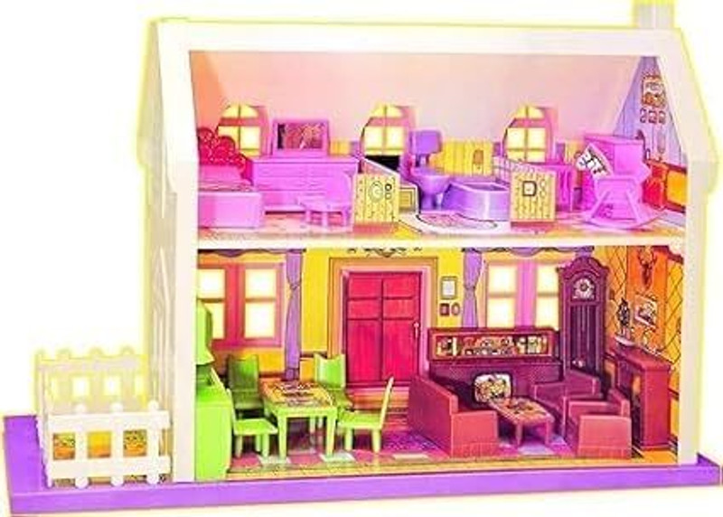 KidsCorner doll house for girls gift for girls | assembled doll house | complete furniture(Multicolor)