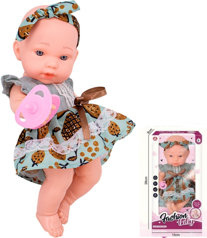 Fratelli Cute Baby nipple Girl Doll, 25cm with Rotatable Arms and Legs, Multicolor(Multicolor)