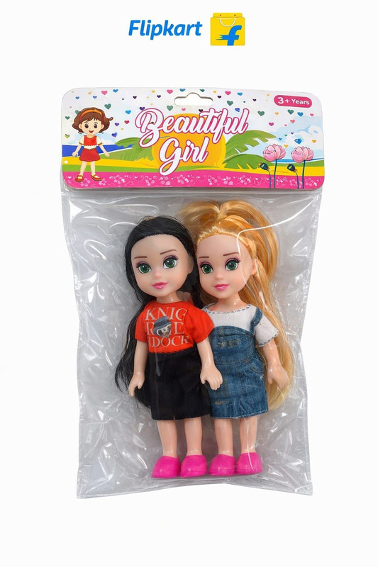 Nihank Beautiful Girl Fashion Doll Set for Kids (2 Dolls Pack)(Multicolor)
