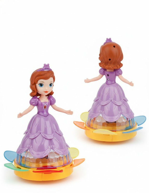 Radition Angel Girl Dancing Doll Toy with Music, LED Lights & 360° Rotation for Kids(Multicolor)