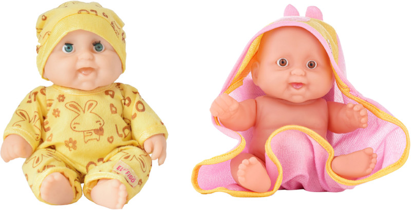 Zobhin EL FIGO Combo Small Doll Toy (Doll for Kids) Moveable Hands & Legs (2 pcs)(Multicolor)