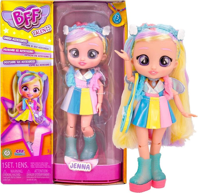 TOY GARRAGE BFF Wave 3 Jenna Doll For Girls with 9+ Surprises Includes Outfit and Accessorie(Multicolor)